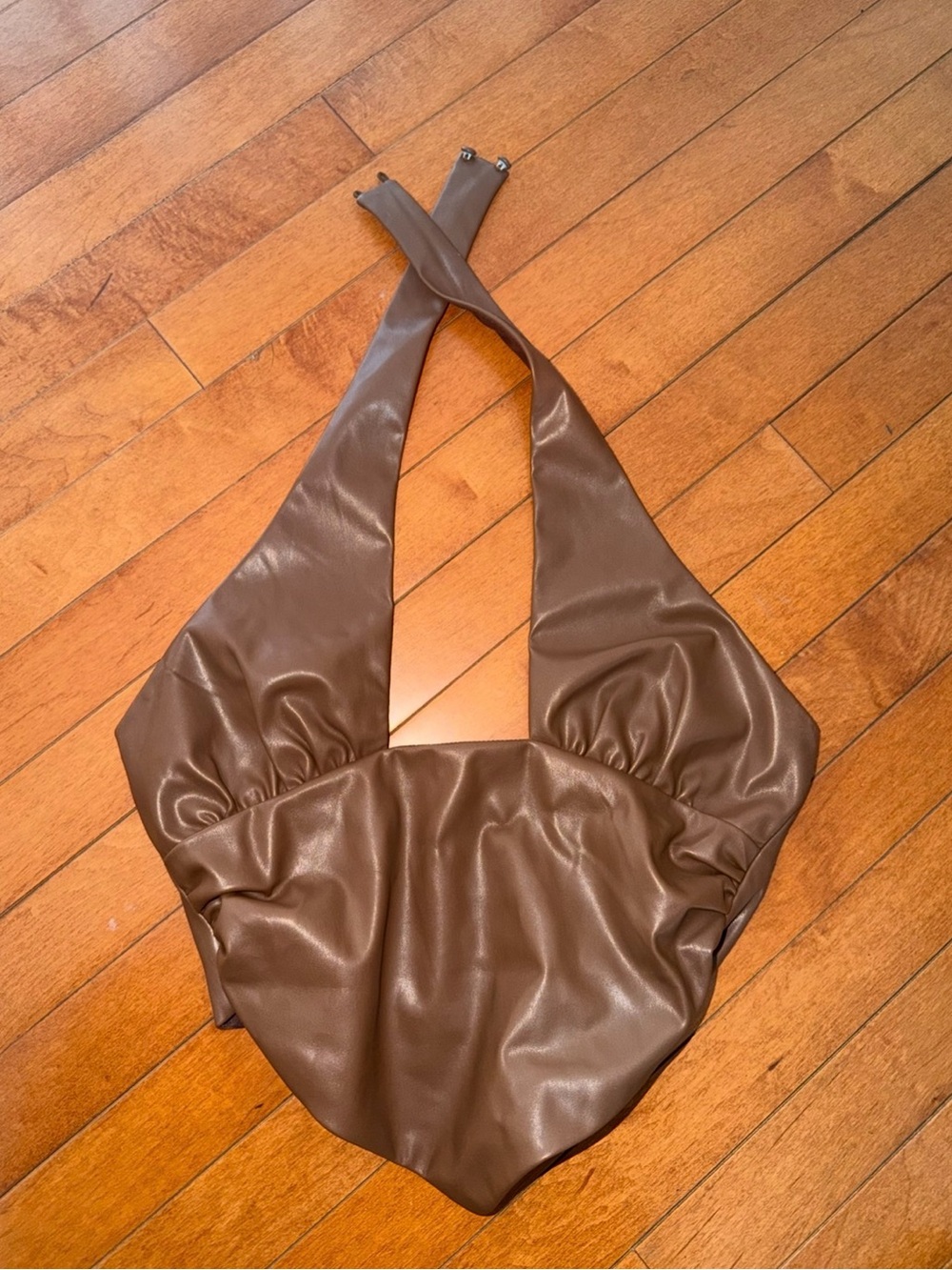 superdown Brown Satin-Look Top